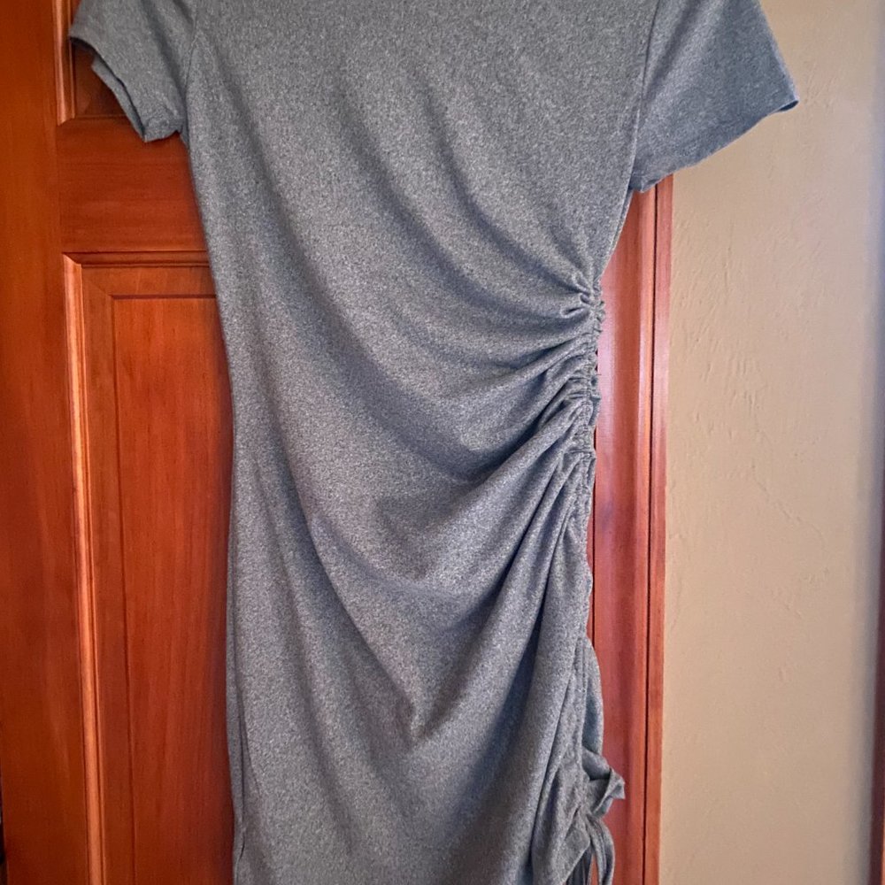 Soft Gray Ruched Dress Size Small - Picture 2 of 8